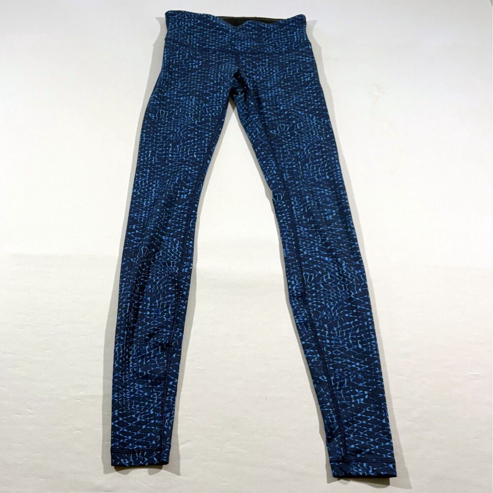Lululemon Wunder Under Pant III Samba Snake Kayak Blue Hero Legging Leg Sz 4